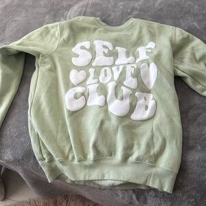 Olive Green Self Love Club Sweatshirt